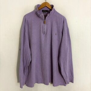 Polo Ralph Lauren 1/4 Zip Estate Rib Sweater Men 2XLT Knit Mock Neck Preppy READ